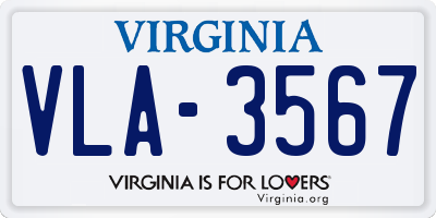 VA license plate VLA3567