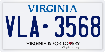 VA license plate VLA3568