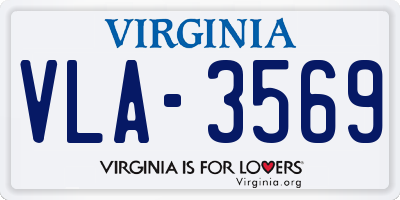VA license plate VLA3569