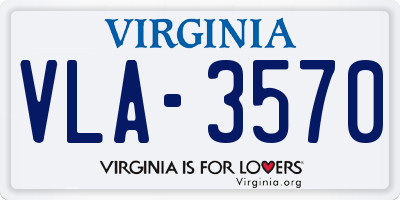 VA license plate VLA3570