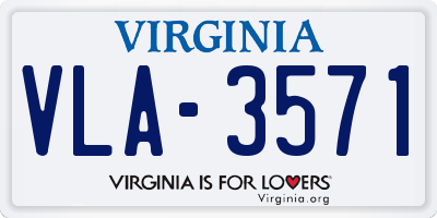 VA license plate VLA3571
