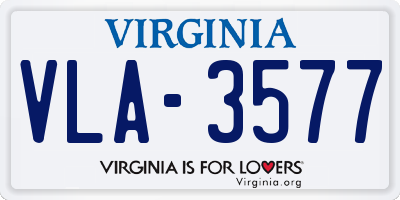 VA license plate VLA3577