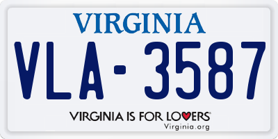 VA license plate VLA3587