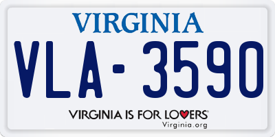 VA license plate VLA3590
