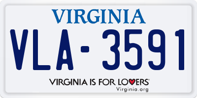 VA license plate VLA3591