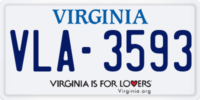 VA license plate VLA3593