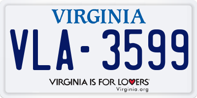 VA license plate VLA3599