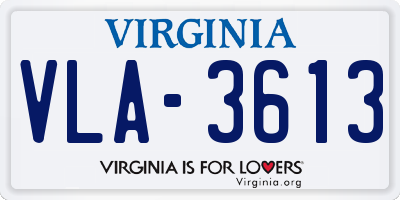 VA license plate VLA3613