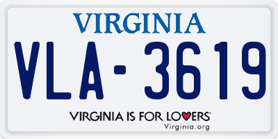 VA license plate VLA3619