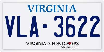 VA license plate VLA3622
