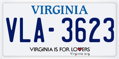 VA license plate VLA3623