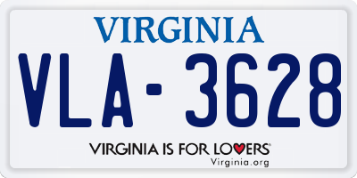 VA license plate VLA3628
