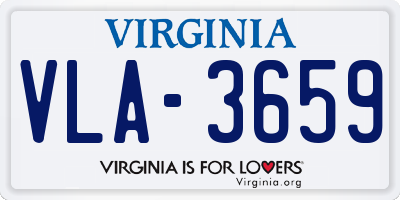 VA license plate VLA3659