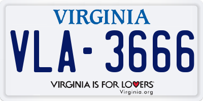 VA license plate VLA3666