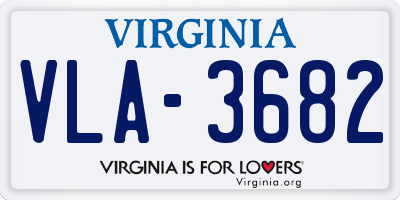 VA license plate VLA3682