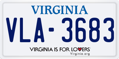 VA license plate VLA3683