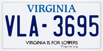 VA license plate VLA3695