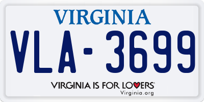 VA license plate VLA3699