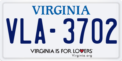 VA license plate VLA3702