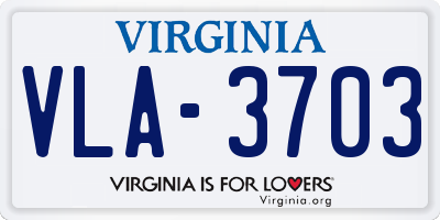 VA license plate VLA3703