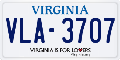 VA license plate VLA3707