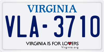 VA license plate VLA3710