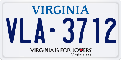 VA license plate VLA3712