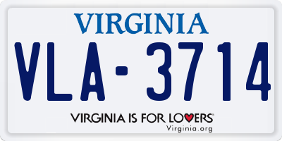 VA license plate VLA3714