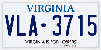 VA license plate VLA3715