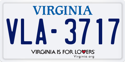 VA license plate VLA3717