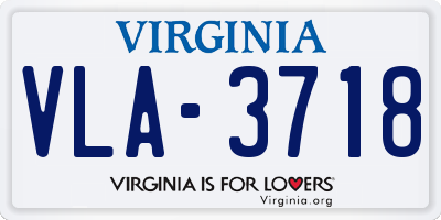 VA license plate VLA3718
