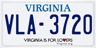 VA license plate VLA3720