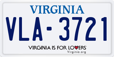 VA license plate VLA3721