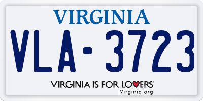 VA license plate VLA3723
