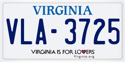 VA license plate VLA3725