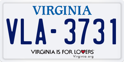 VA license plate VLA3731