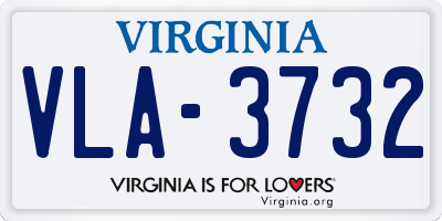 VA license plate VLA3732