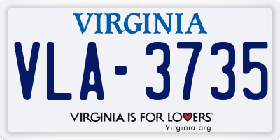 VA license plate VLA3735
