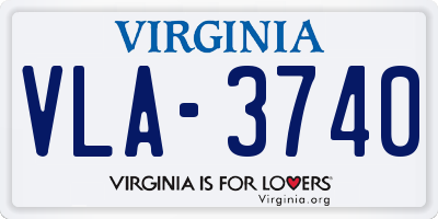 VA license plate VLA3740