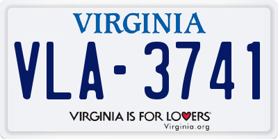 VA license plate VLA3741