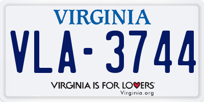 VA license plate VLA3744