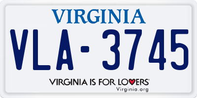VA license plate VLA3745