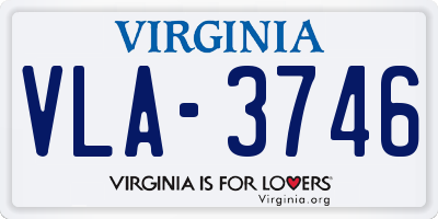 VA license plate VLA3746