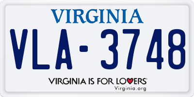 VA license plate VLA3748