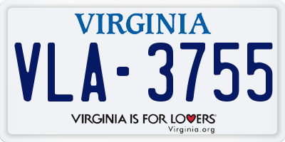 VA license plate VLA3755