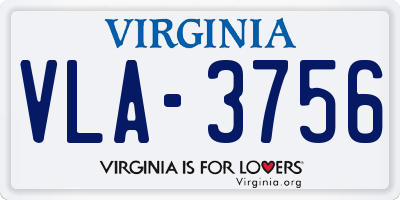 VA license plate VLA3756