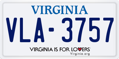 VA license plate VLA3757