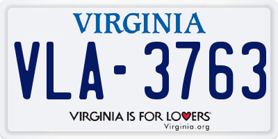 VA license plate VLA3763