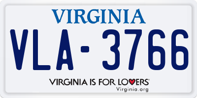 VA license plate VLA3766