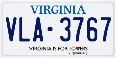 VA license plate VLA3767